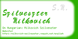 szilveszter milkovich business card
